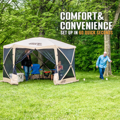 CLAM Quick Set Escape Portable Canopy Shelter and 6 Pack of Wind and Sun Panels - VMInnovations