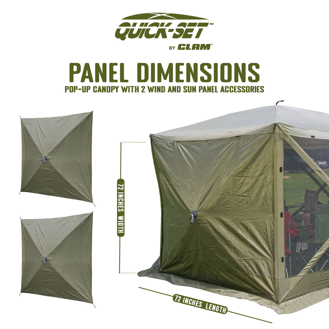 Clam Quick Set Escape Portable Canopy Shelter with Wind & Sun Panels, (2 pack) - VMInnovations