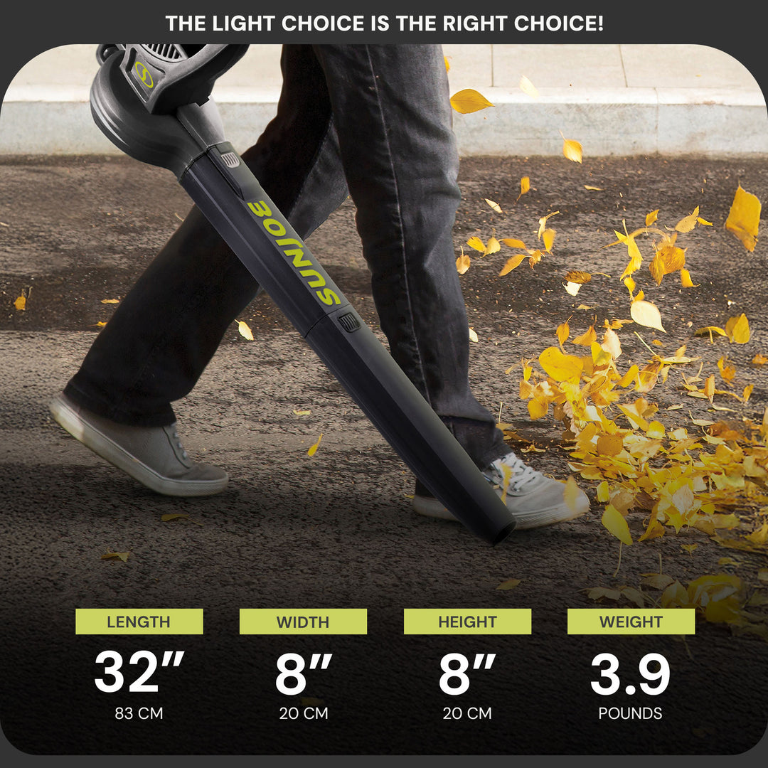 Sun Joe 155 MPH 6 Amp Lightweight Electric Powered Leaf Blower, Green (Open Box) - VMInnovations
