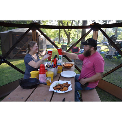 Clam Quick Set Escape Sky Screen Portable Camping Outdoor Gazebo, Brown (2 Pack)