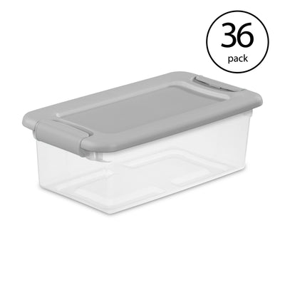 Sterilite 6 Quart Latching Box Plastic Stackable Storage Container Bin (36 Pack)