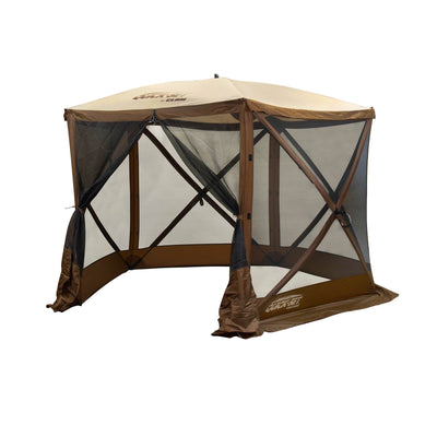 Clam QuickSet Venture Portable Outdoor Gazebo Canopy Shelter, Brown (2 Pack)