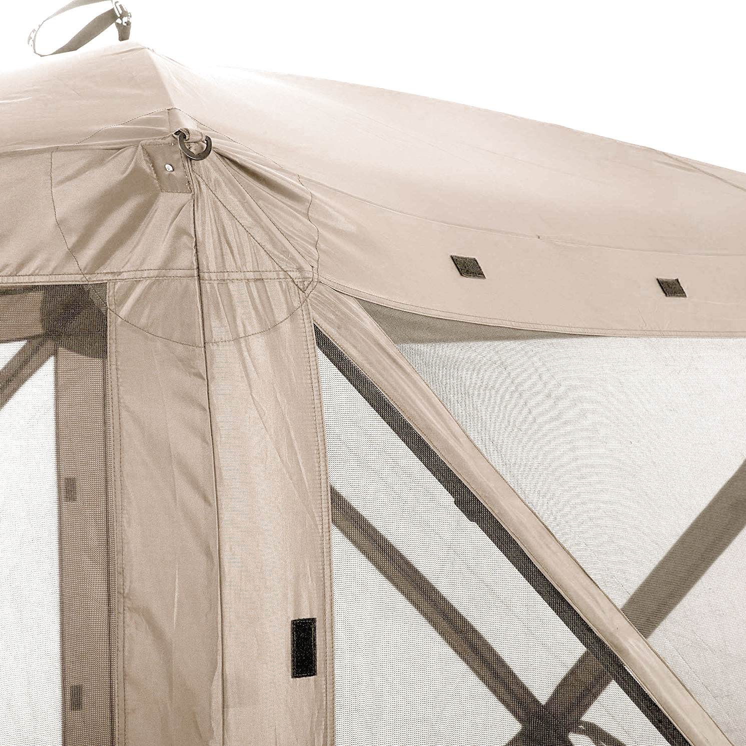 Clam Quick-Set Traveler Portable Outdoor Screened Canopy Shelter, Tan (2 Pack) - VMInnovations