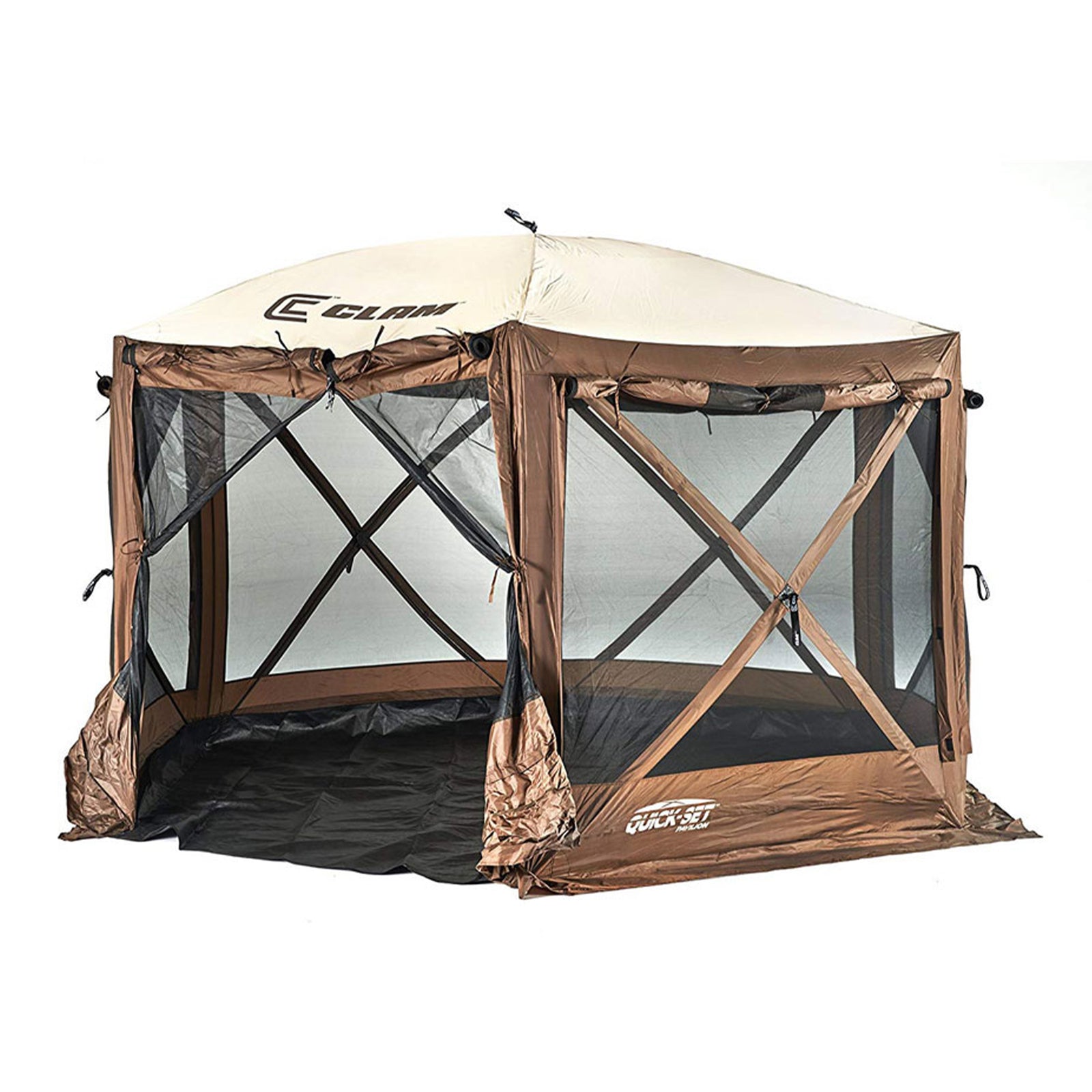 Clam Quick Set Pavilion Portable Canopy + 150 x 150 Inch Floor Tarp Attachment - VMInnovations
