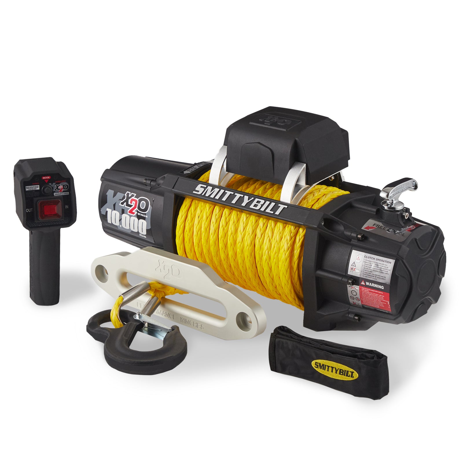 Smittybilt 98510Y X2O Gen2 10,000 Pound Wireless Waterproof Synthetic Rope Winch - VMInnovations
