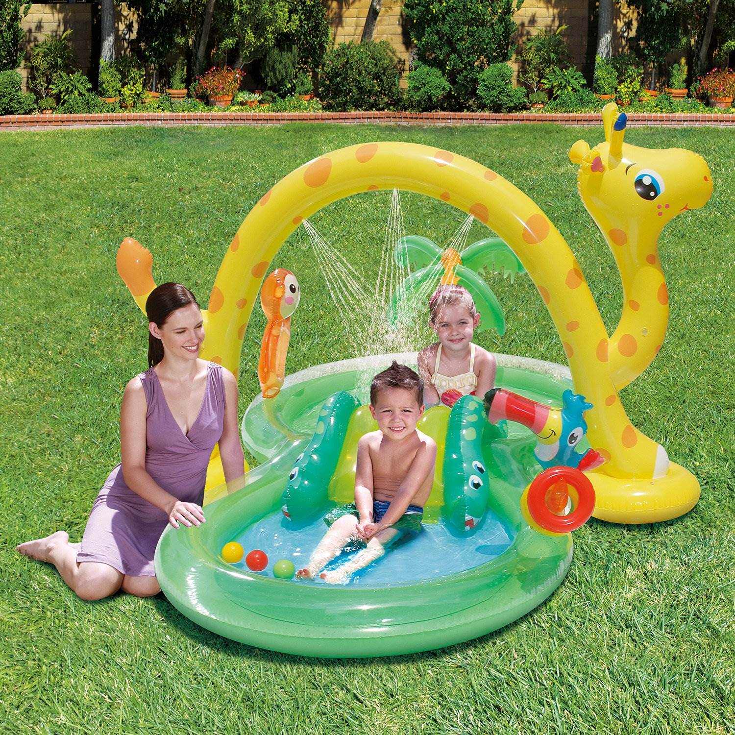 Summer Waves 101 in x 75in x 50in Jungle Animal & Ice Cream Truck Kiddie Pools