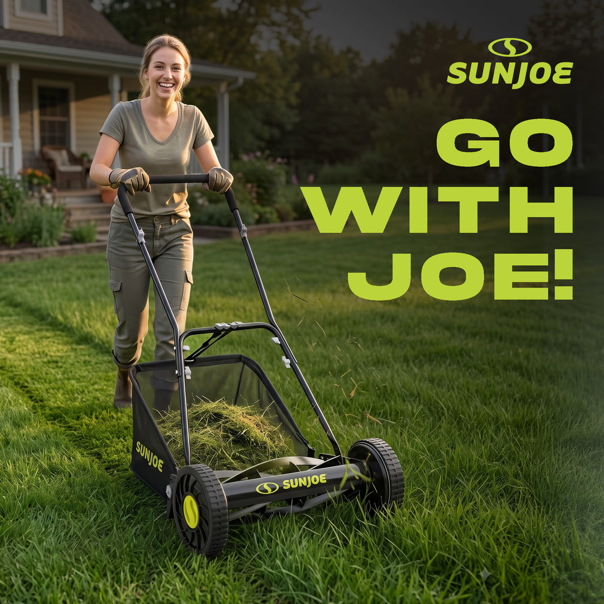 Sun Joe 16" Reel Mower W Grass Catcher and Adjustable Cutting Height(For Parts)