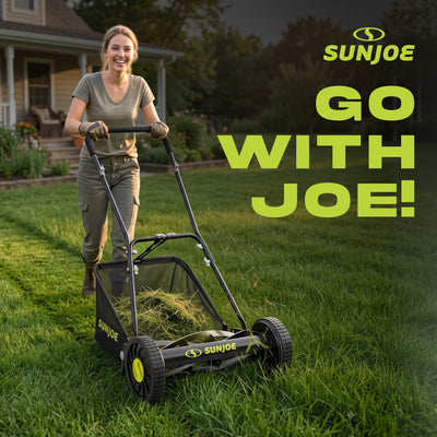 Sun Joe 16" Reel Mower W Grass Catcher and Adjustable Cutting Height(For Parts)