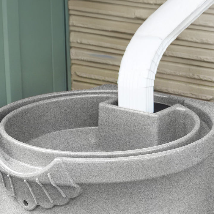 Good Ideas 50 Gallon Rain Saver Wizard Barrel Urn, Light Granite (Open Box)
