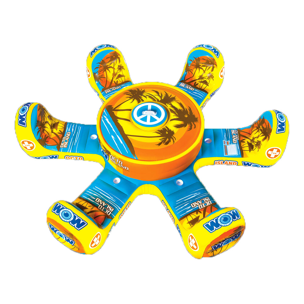 WOW Watersports Octo Island 6 Person Pool Float with Cooler and Table (Open Box)
