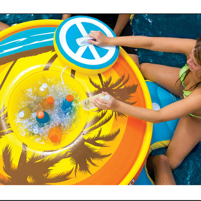 WOW Watersports Octo Island 6 Person Pool Float with Cooler and Table (Open Box)