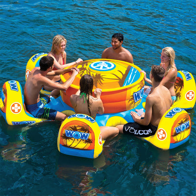 WOW Watersports Octo Island 6 Person Pool Float with Cooler and Table (Open Box)