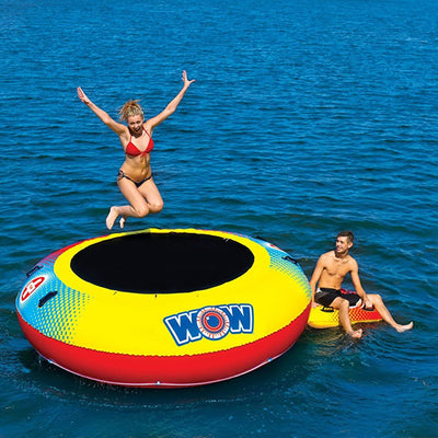 WOW Watersports Freestanding 5 Rail Towel Rack and 10 Foot Trampoline Bouncer