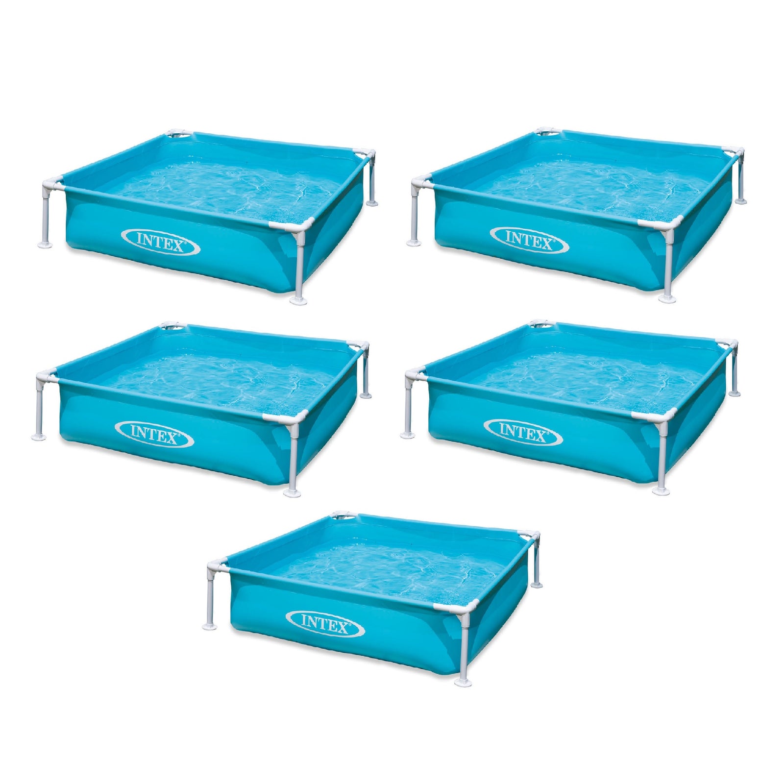 Intex Mini Frame Kiddie 4ft x 4ft x 12in Beginner Frame Swimming Pool (5 Pack) - VMInnovations
