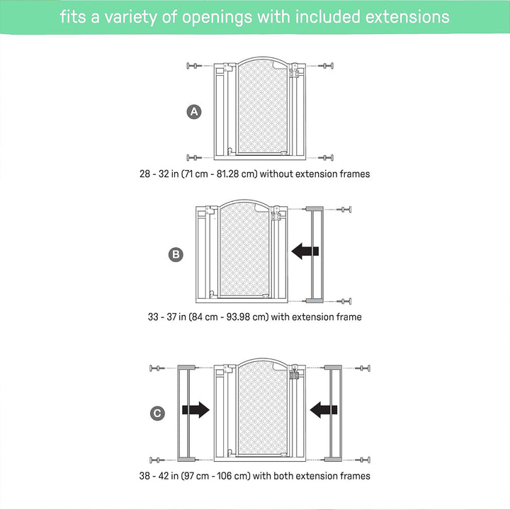 Summer Union Arch 28 to 42 Inch Pressure Mount Baby & Pet Safety Gate (Used) - VMInnovations