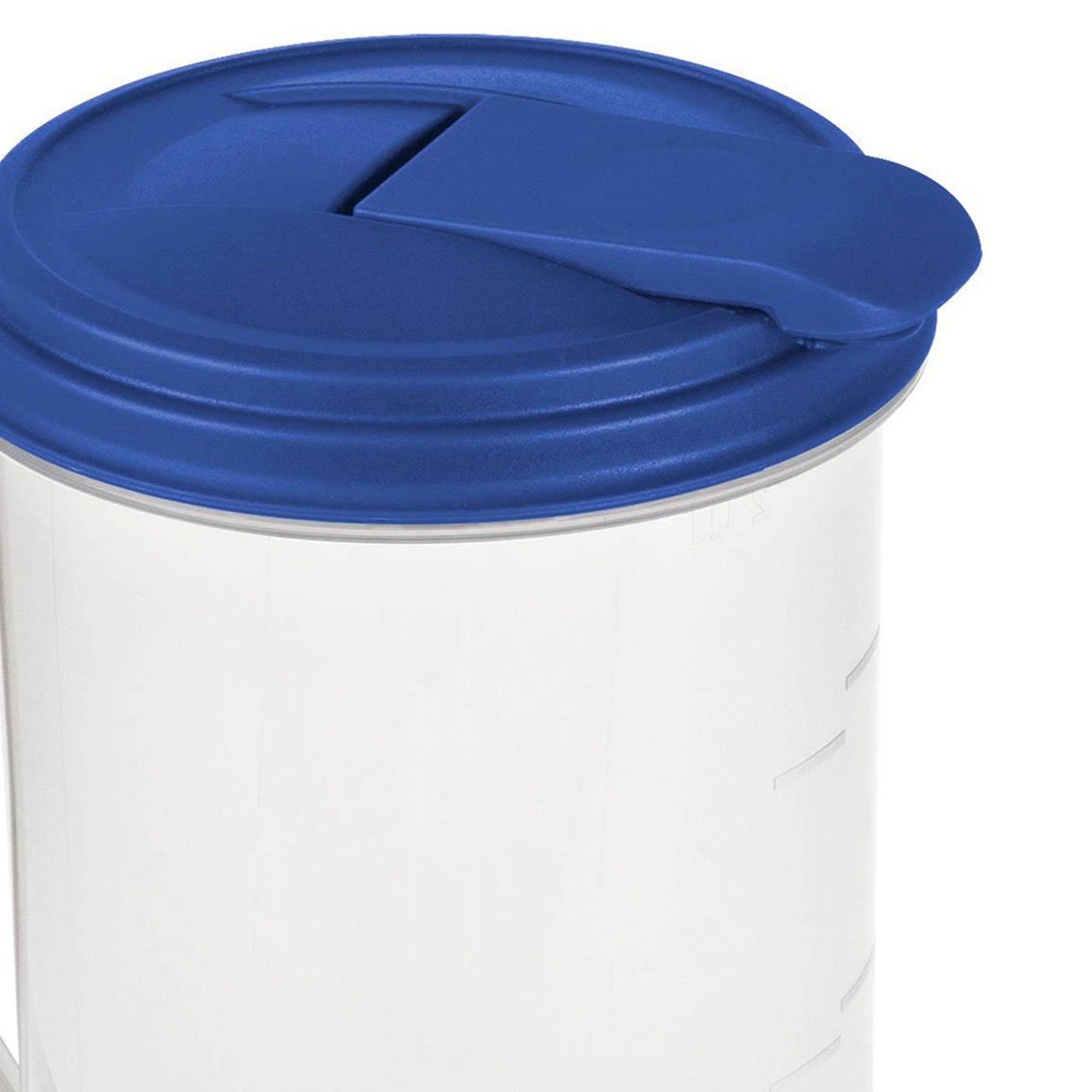 Sterilite 2 Qt Clear Plastic Drink Pitcher with Leak Proof Lid, Blue (18 Pack)