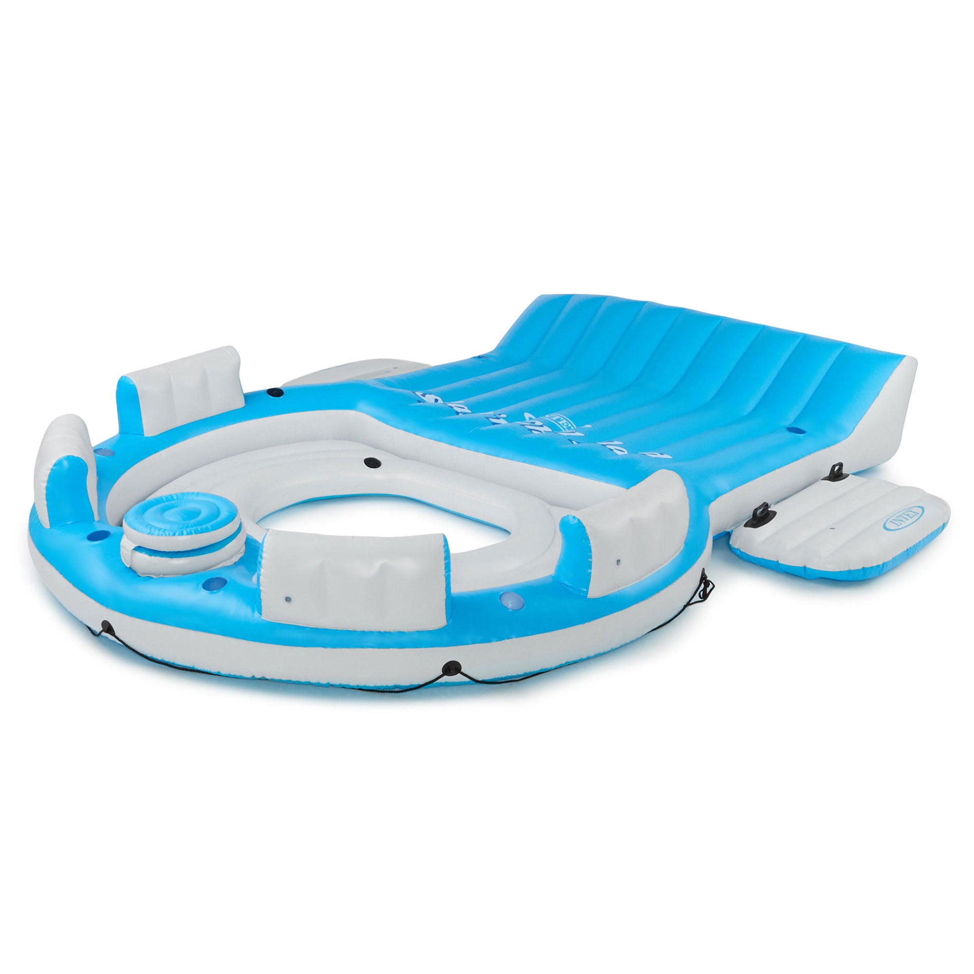 Intex Splash N Chill Island Inflatable Pool Float Lounger w/ Quick Fill Air Pump - VMInnovations