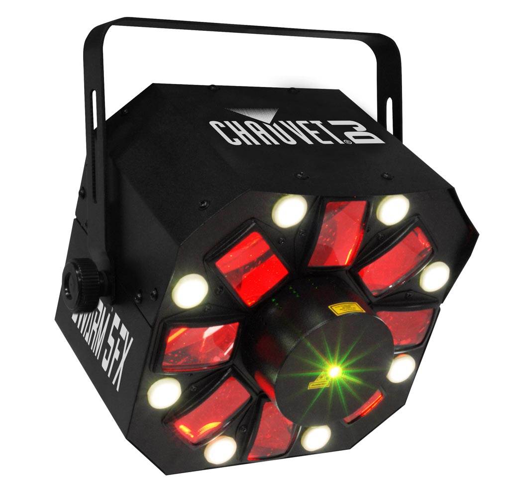 Chauvet DJ SWARM 5 FX RGBAW LED Active Derby, Strobe Light + Smoke Fog Machine