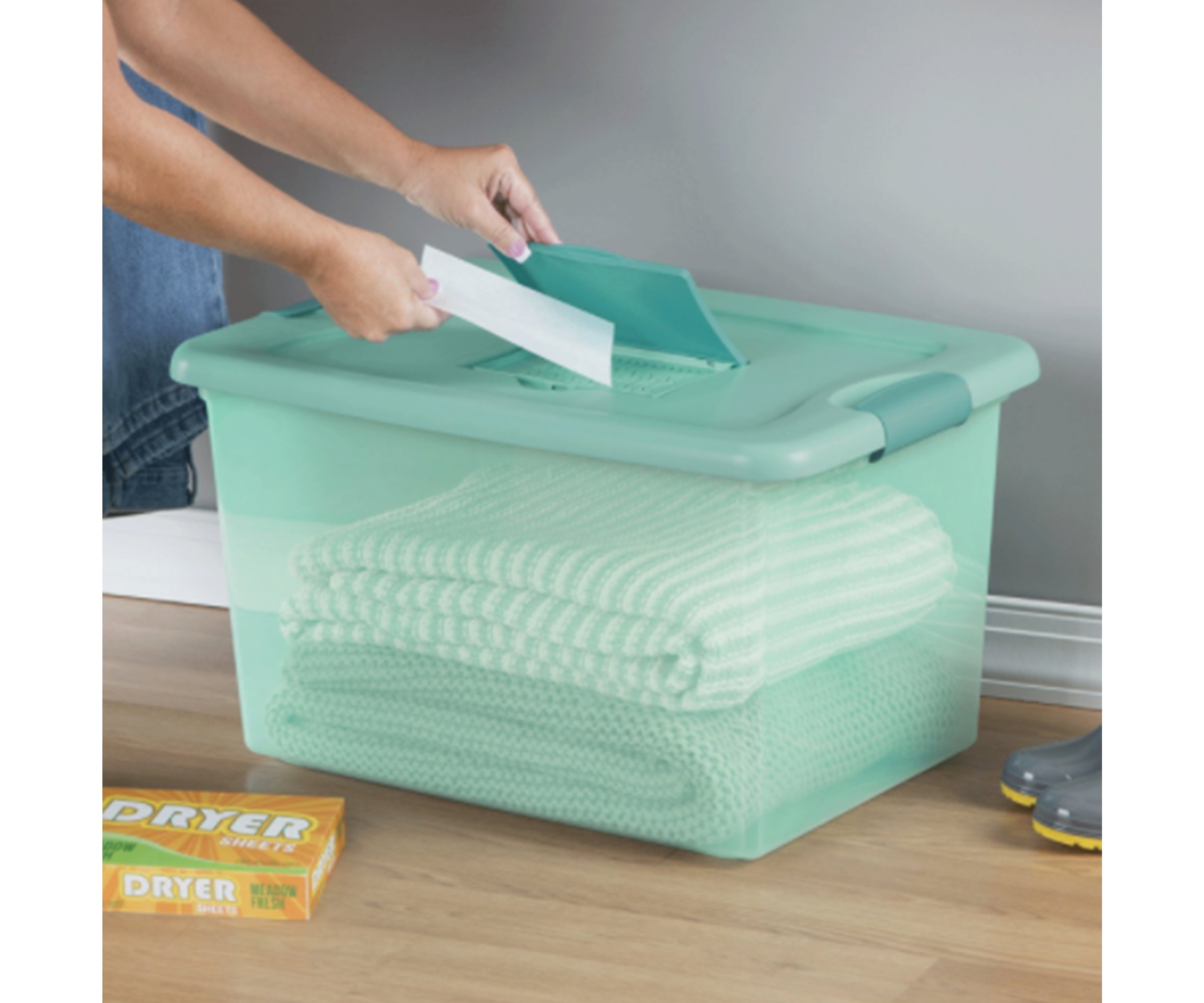 Sterilite 64 Quart Fresh Scent Stackable Plastic Storage Box Container (6 Pack)