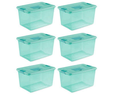 Sterilite 64 Quart Fresh Scent Stackable Plastic Storage Box Container (6 Pack)