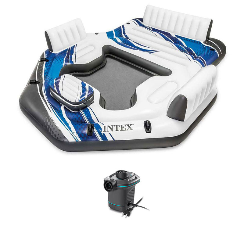 Intex Adult 5 Seat Pool Float w/ Quick Fill AC Electric Air Pump