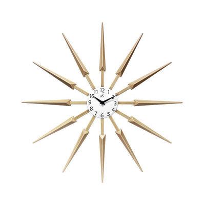 Infinity Instruments Celeste Mid Century Modern 24 Inch Wall Clock, Tan (Used)