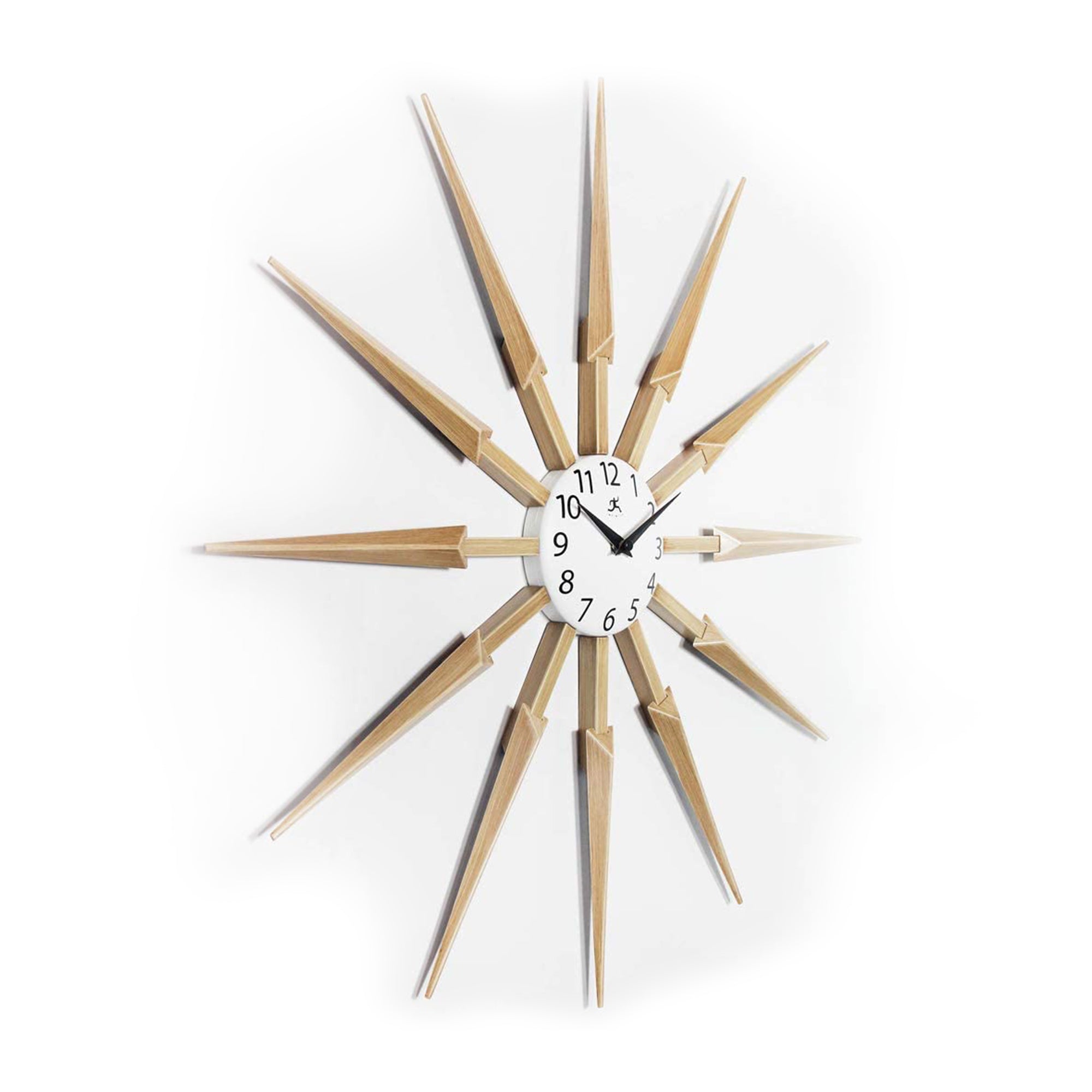 Infinity Instruments 15555WL Celeste Mid Century Modern 24 Inch Wall Clock, Tan (For Parts)