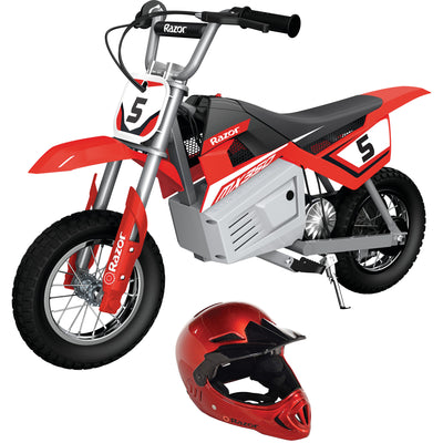 Razor MX350 Dirt Rocket Kids Electric Motocross Motorcycle Dirt Bike & Helmet