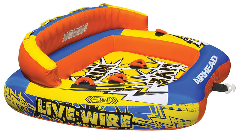 AIRHEAD Live Wire 3 Inflatable 1-3 Rider Boat Towable Lake Water Tube (Open Box)