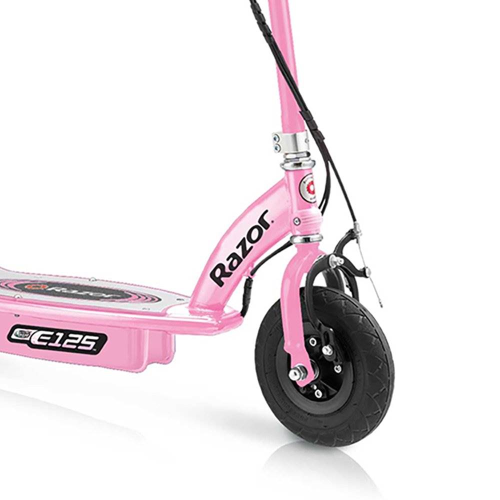 Razor E125 Motorized Rechargeable Electric Scooter & V17 Sport Helmet, Pink&Blk