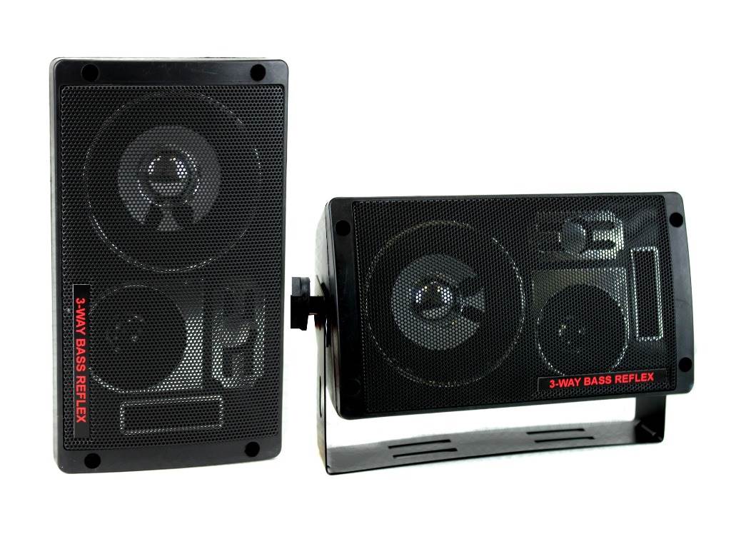 Pyramid 300W 3-Way Car Audio Mini Box Speakers Stereo System (Pair), Refurbished - VMInnovations