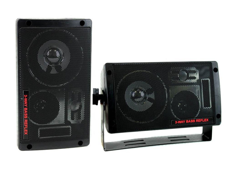 Pyramid 2060 300W 3-Way Car Audio Mini Box Speakers Stereo System (Pair) (Used)