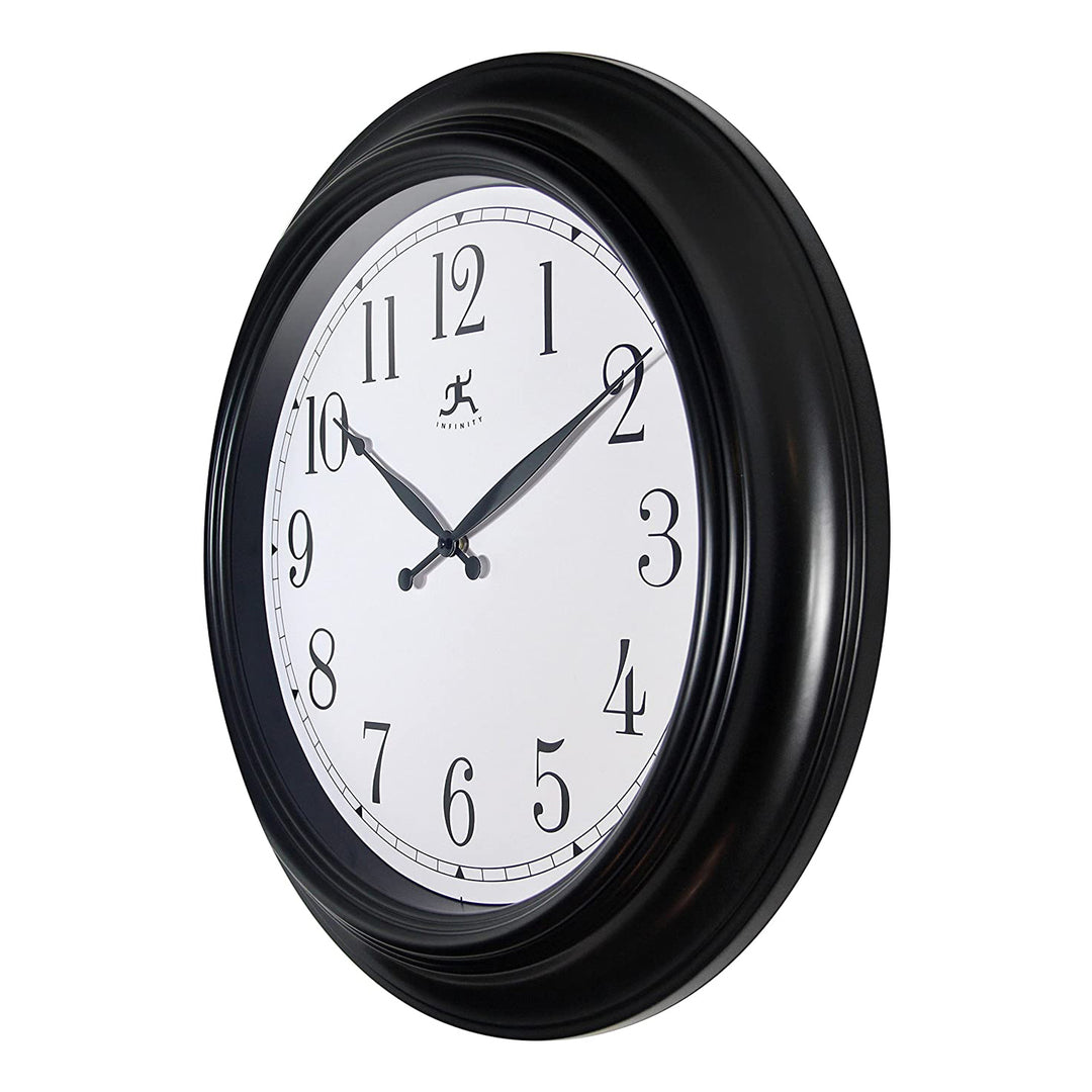 Infinity Instruments 24" Classical Room Decorative Wall Clock, Black (Open Box)