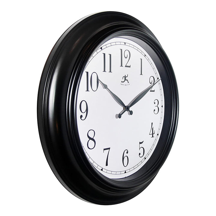 Infinity Instruments 24" Classical Room Decorative Wall Clock, Black (Open Box)