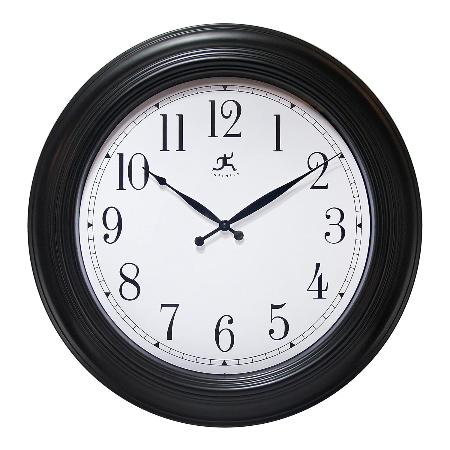 Infinity Instruments 24" Classical Room Decorative Wall Clock, Black (Open Box) - VMInnovations