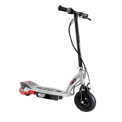 Razor E125 Motorized Electric Scooter, Black and V-17 Safety Helmet, Glossy Blue