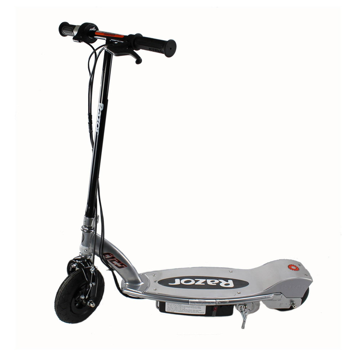 Razor E125 Motorized Electric Scooter, Black and V-17 Safety Helmet, Glossy Blue
