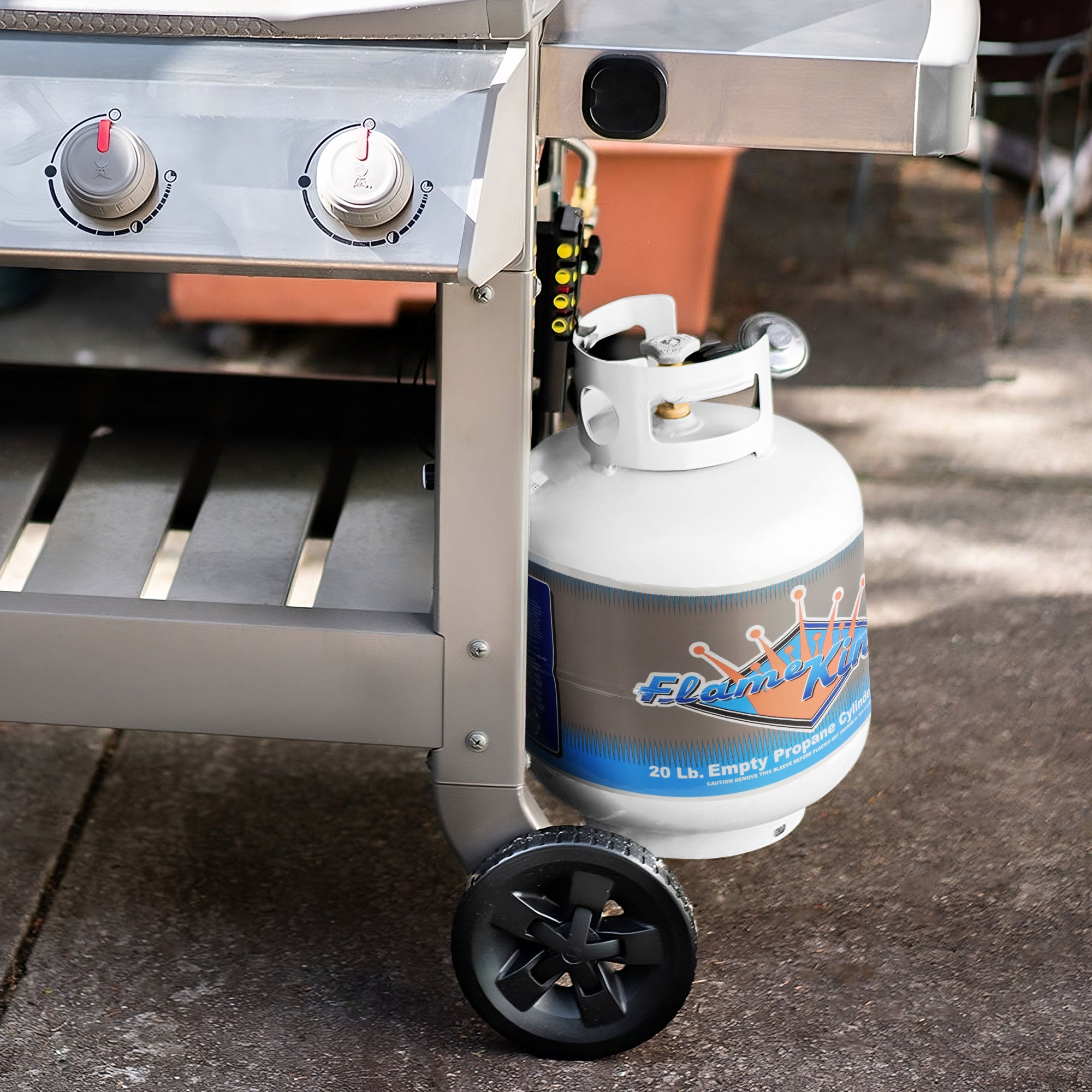 Flame King Ready to Fill Empty LP Propane Gas Cylinder Tank, 20 Pound (Used) - VMInnovations