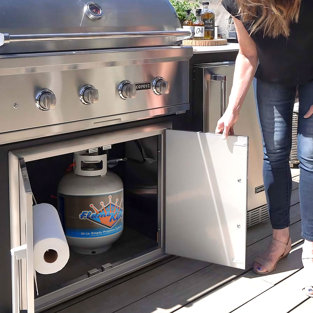 Flame King Ready to Fill Empty LP Propane Gas Cylinder Tank, 20 Pound (Open Box) - VMInnovations