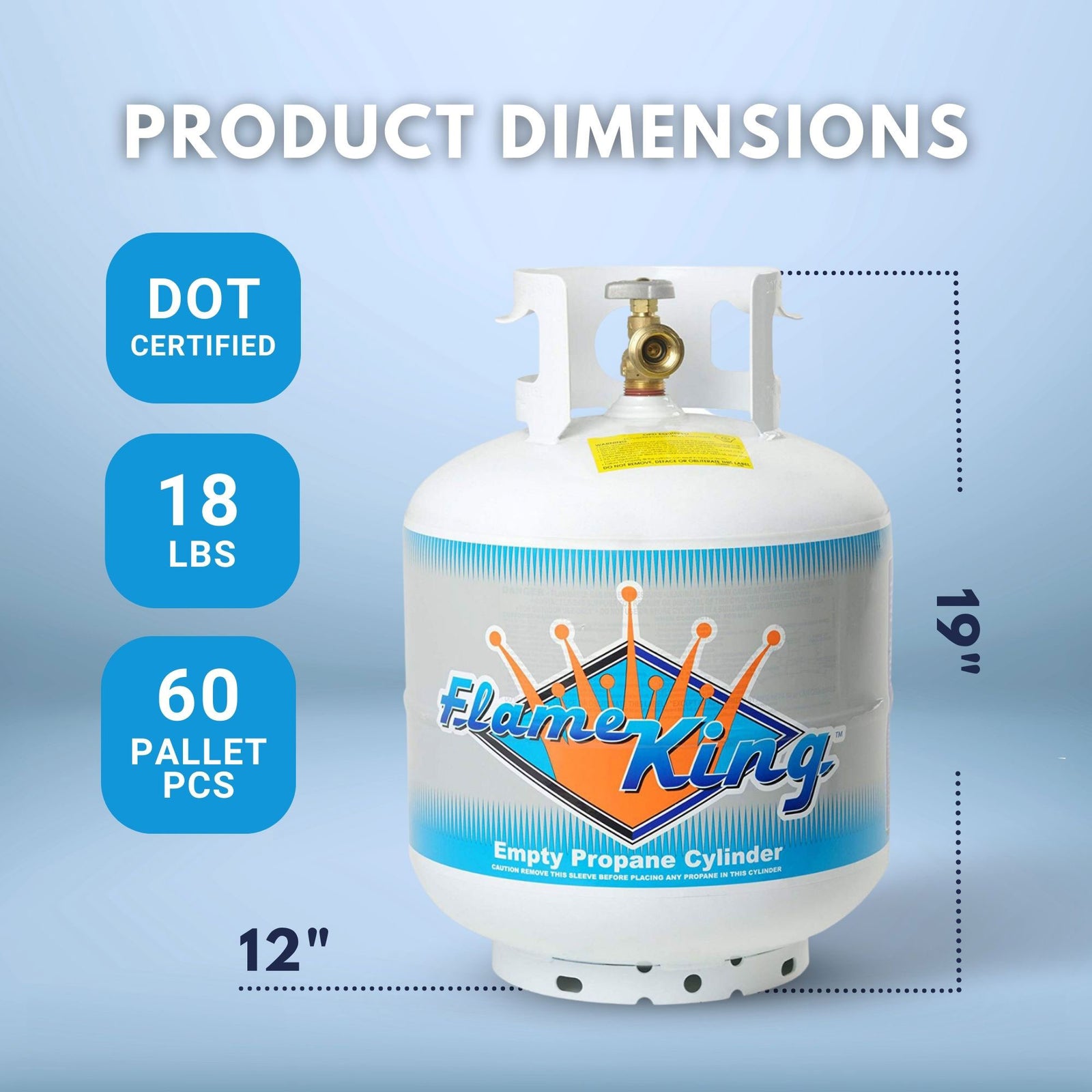 Flame King Ready to Fill Empty LP Propane Gas Cylinder Tank, 20 Pound (Open Box) - VMInnovations