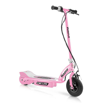 Razor E125 Girls Pink Electric Scooter and Razor V17 Youth Helmet, Satin Pink