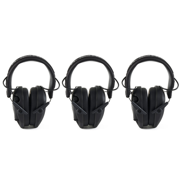 Walkers Razor Slim Shooter Hearing Protection Ear Muffs, Punisher Black (3 Pack) - VMInnovations