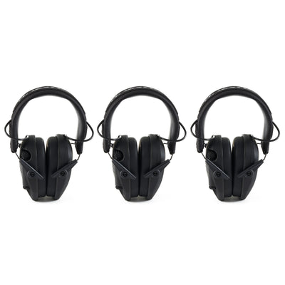 Walkers Razor Slim Shooter Hearing Protection Ear Muffs, Punisher Black (3 Pack)