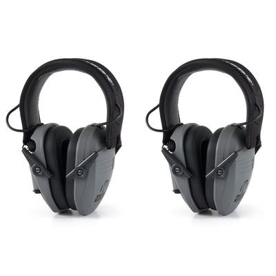 Walker's Razor Slim Folding Protection Electronic Shooting Muffs, Gray (2 Pack)