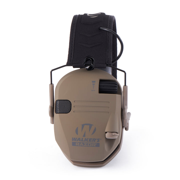 Walker's Razor Slim Folding Electronic Shooting Ear Muffs, Dark Earth (Open Box)