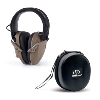 Walker's Razor Slim Shooter Earth Electronic Hearing Protection Earmuff w/ Case