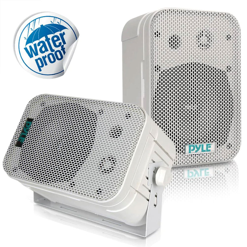 2 PYLE 5.25" 2-Way White Indoor Outdoor Waterproof Home Theater Speakers (Used)