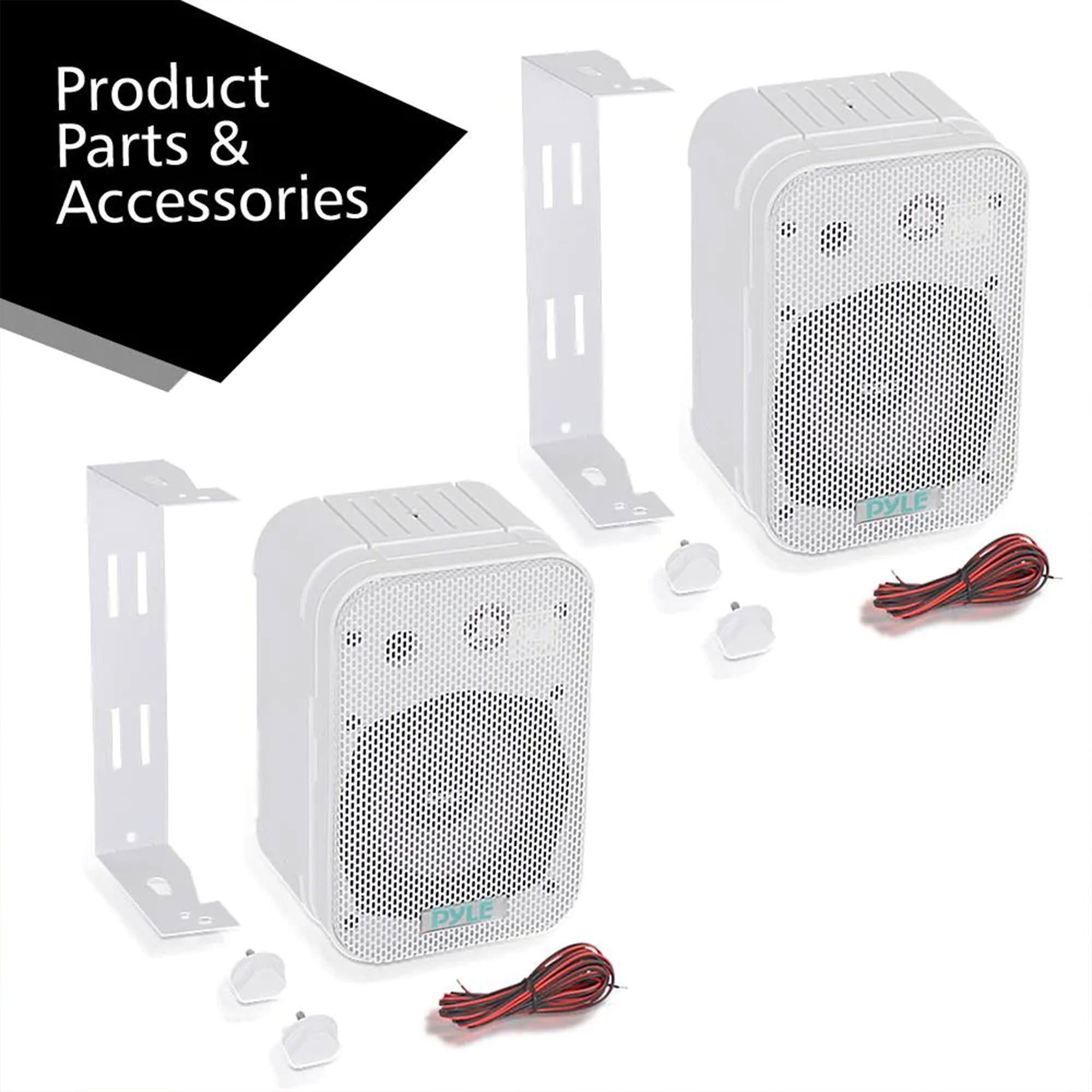 2 PYLE 5.25" 2-Way Indoor Outdoor Waterproof Home Theater Speakers (For Parts)