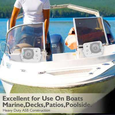 2 PYLE 5.25" White Indoor Outdoor Waterproof Home Theater Speakers (Open Box) - VMInnovations