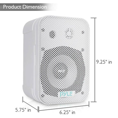 2 PYLE 5.25" White Indoor Outdoor Waterproof Home Theater Speakers (Open Box)